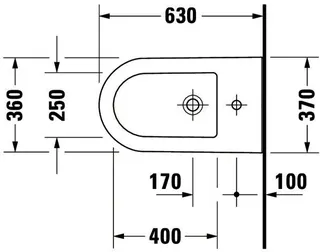 Duravit Stand-Bidet Darling New 630 mm mit ÜL, mit HLB, 1 HL, weiß – Bild 2