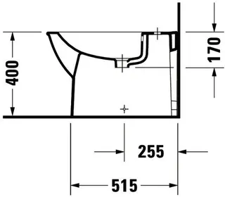 Duravit Stand-Bidet Darling New 630 mm mit ÜL, mit HLB, 1 HL, weiß – Bild 3