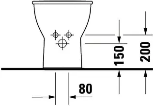 Duravit Stand-Bidet Darling New 630 mm mit ÜL, mit HLB, 1 HL, weiß – Bild 4