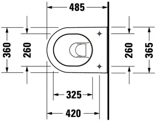 Duravit Wand-WC Darling New Compact 485 mm Tiefspüler, Durafix, weiß – Bild 3