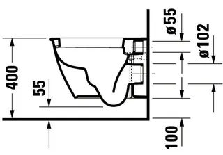 Duravit Wand-WC Darling New Compact 485 mm Tiefspüler, Durafix, weiß – Bild 4