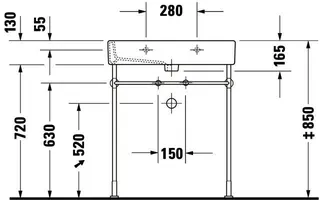 Duravit Waschtisch Vero 700 mm mit ÜL, mit HLB, 1 HL, weiß – Bild 4