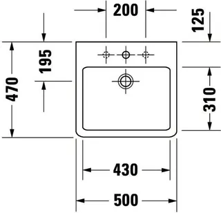 Duravit Waschtisch Vero 500 mm mit ÜL, mit HLB, 1 HL, weiß – Bild 3