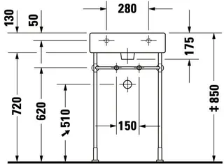 Duravit Waschtisch Vero 500 mm mit ÜL, mit HLB, 1 HL, weiß – Bild 5
