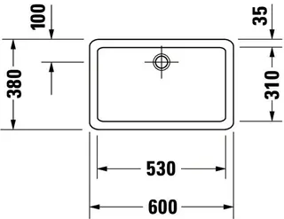 Duravit Aufsatzbecken Vero 600 mm o.ÜL, o.HLB, geschliffen, weiß – Bild 3
