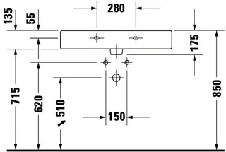 Duravit Waschtisch Vero 800 mm mit ÜL, mit HLB, 1 HL, weiß – Bild 4