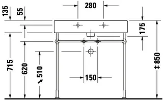 Duravit Waschtisch Vero 800 mm mit ÜL, mit HLB, 1 HL, weiß – Bild 5