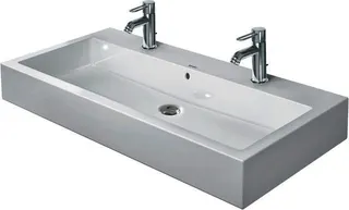 Duravit Waschtisch Vero 1000 mm m.ÜL, m.HLB, 2 HL, 1 Becken, weiß, WG