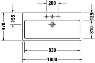 Duravit Waschtisch Vero 1000 mm m.ÜL, m.HLB, 1 HL mitte, weiß – Bild 4