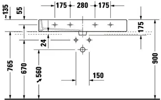 Duravit Waschtisch Vero 1000 mm m.ÜL, m.HLB, 1 HL mitte, geschl.,weiß – Bild 5