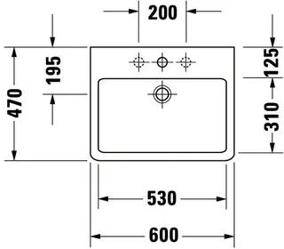 Duravit Waschtisch Vero 600 mm m.ÜL, m.HLB, 1 HL, geschl., weiß – Bild 5