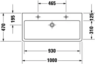 Duravit Waschtisch Vero 1000 mm m.ÜL, m.HLB, 2 HL,1 Becken, weiß – Bild 3