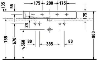 Duravit Waschtisch Vero 1000 mm m.ÜL,m.HLB,2 HL,1 Becken,geschl.,weiß,WG – Bild 5