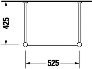 Duravit Metallkonsole Vero für 045360/45460 235060,höhenverstellbar, Chrom – Bild 4