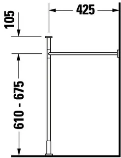 Duravit Metallkonsole Vero für 045360/45460 235060,höhenverstellbar, Chrom – Bild 5