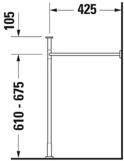 Duravit Metallkonsole Vero für 045450, höhenverstellbar, chrom – Bild 3
