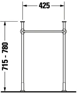 Duravit Metallkonsole Vero für 045450, höhenverstellbar, chrom – Bild 4