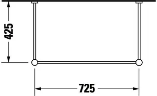 Duravit Metallkonsole Vero für 045480, höhenverstellbar, chrom – Bild 2