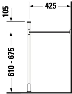Duravit Metallkonsole Vero für 045480, höhenverstellbar, chrom – Bild 3