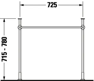 Duravit Metallkonsole Vero für 045480, höhenverstellbar, chrom – Bild 4