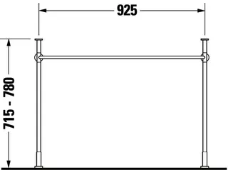 Duravit Metallkonsole Vero für 045410, höhenverstellbar, chrom – Bild 4