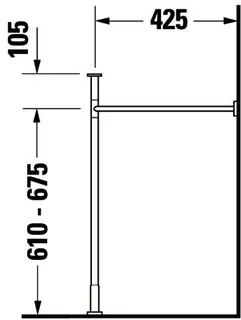 Duravit Metallkonsole Vero für 045412, höhenverstellbar, chrom – Bild 4