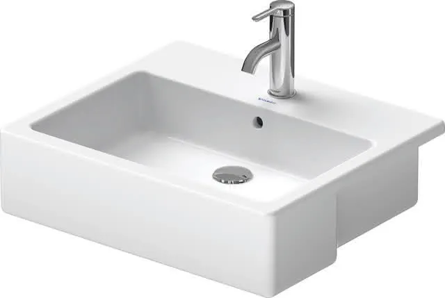 Duravit Halbeinbauwaschtisch Vero 550 mm mit ÜL, mit HLB, 1 HL, weiß