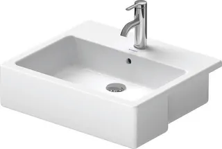 Duravit Halbeinbauwaschtisch Vero 550 mm mit ÜL, mit HLB, 1 HL, weiß