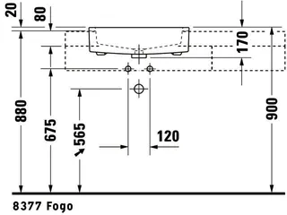 Duravit Halbeinbauwaschtisch Vero 550 mm mit ÜL, mit HLB, 1 HL, weiß – Bild 3