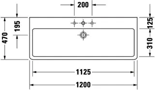 Duravit Waschtisch Vero 1200 mm m.ÜL, m.HLB, 1 HL mitte, weiß – Bild 3