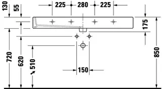 Duravit Waschtisch Vero 1200 mm m.ÜL, m.HLB, 1 HL mitte, weiß – Bild 4