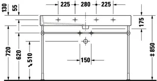 Duravit Waschtisch Vero 1200 mm m.ÜL, m.HLB, 1 HL mitte, weiß – Bild 5