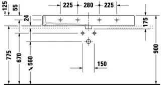 Duravit Waschtisch Vero 1200 mm m.ÜL, m.HLB, 1 HL mitte, geschl., weiß – Bild 4