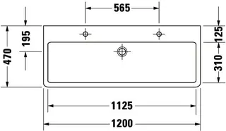Duravit Waschtisch Vero 1200 mm m.ÜL, m.HLB, 2 HL, 1 Becken, weiß – Bild 3