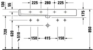Duravit Waschtisch Vero 1200 mm m.ÜL, m.HLB, 2 HL, 1 Becken, weiß – Bild 4