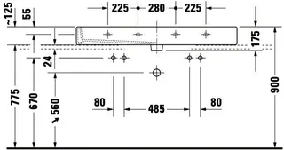 Duravit Waschtisch Vero 1200 mm m.ÜL,m.HLB,2 HL,1 Becken,geschl.,weiß – Bild 4