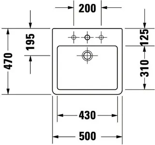 Duravit Aufsatzbecken Vero 500 mm m.ÜL, m.HLB, 1 HL, geschl., weiß – Bild 3