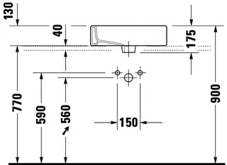 Duravit Aufsatzbecken Vero 500 mm m.ÜL, m.HLB, 1 HL, geschl., weiß – Bild 4