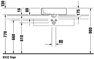 Duravit Aufsatzbecken Vero 500 mm m.ÜL, m.HLB, 1 HL, geschl., weiß – Bild 5