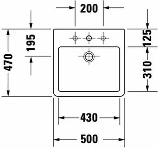 Duravit Aufsatzbecken Vero 500 mm m.ÜL, m.HLB, 1 HL, geschl., weiß WG – Bild 3