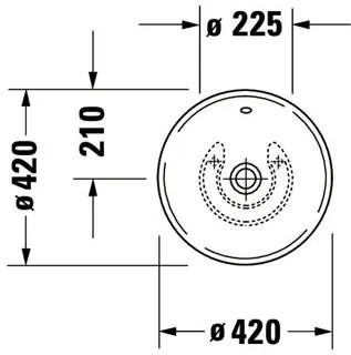 Duravit ASB Design Classics Bacino 420 mm rund, mit ÜL, ohne HLB, weiß – Bild 3