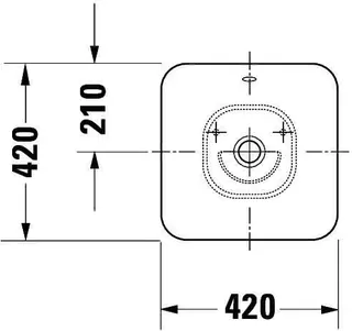 Duravit ASB Design Classics Bacino 420 mm quadratisch, mit ÜL, ohne HLB, weiß – Bild 3