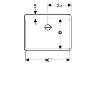 Geberit Publica Mehrzweckbecken mit Überlauf 50x20x39cm, weiß – Bild 5