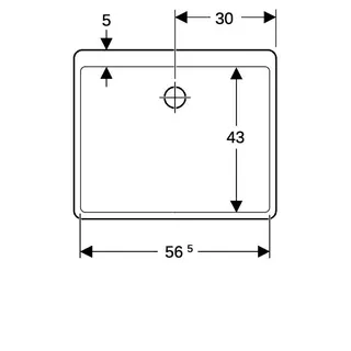 Geberit Publica Mehrzweckbecken mit Überlauf 60x20x50cm, weiß – Bild 5