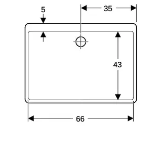Geberit Publica Mehrzweckbecken mit Überlauf 70x20x50cm, weiß – Bild 5