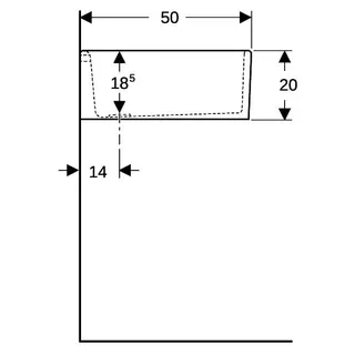 Geberit Publica Mehrzweckbecken ohne Überlauf 70x20x50cm, weiß – Bild 5