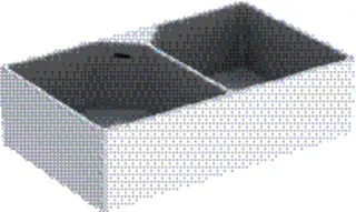 GE Publica Mehrzweckbecken mit 2 Becken 90x25x56cm, mit Überlauf, weiß