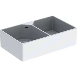 Geberit Publica Mehrzweckbecken mit 2 Becken 90x25x56cm, mit Überlauf, weiß – Bild 2
