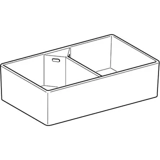 Geberit Publica Mehrzweckbecken mit 2 Becken 90x25x56cm, mit Überlauf, weiß – Bild 3