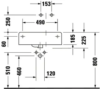 Duravit Design Classics Becken Scola 615 mm m.ÜL,m.HLB,HL-Vst.,Becken re.,weiß – Bild 3